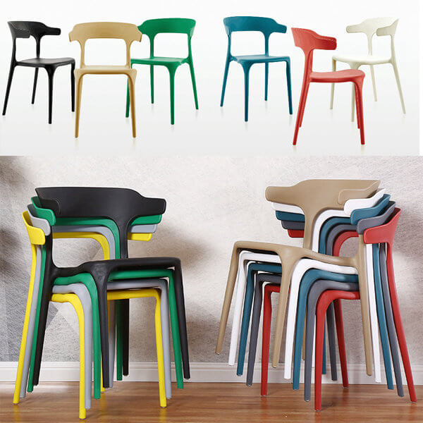 colored platic restaurant chairs