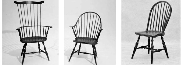 3 kinds of antique windsor chairs