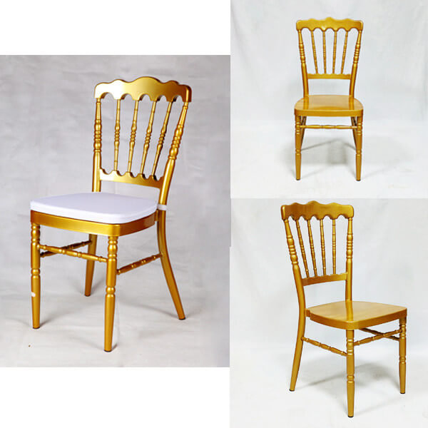 Gold Napoleon Chair With White Cushion