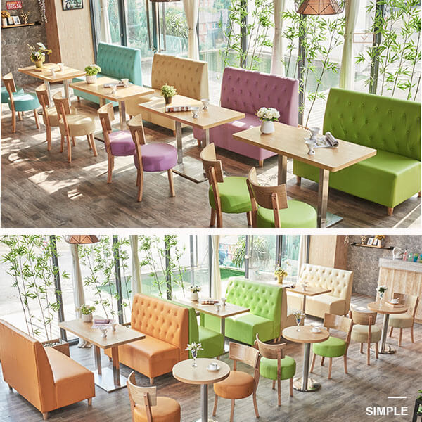 Color options of restaurant booths
