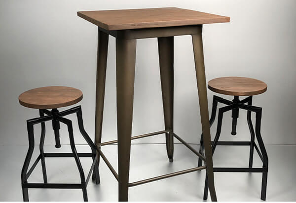 Metal Swivel bar stool dining set