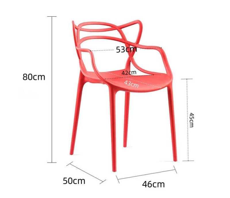 modern polypropylen chair dimension