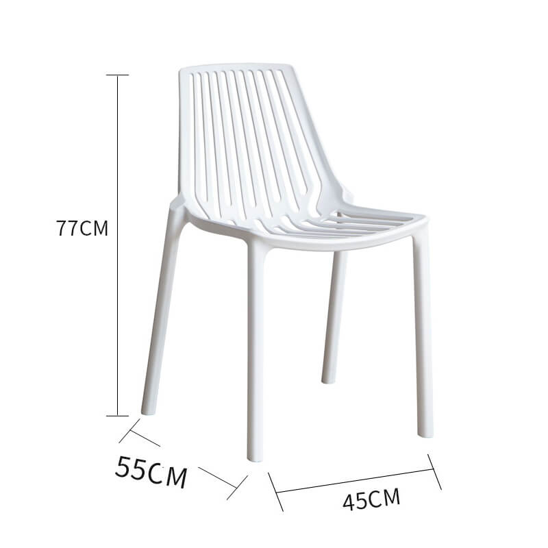 hollow back plastic chair dimension