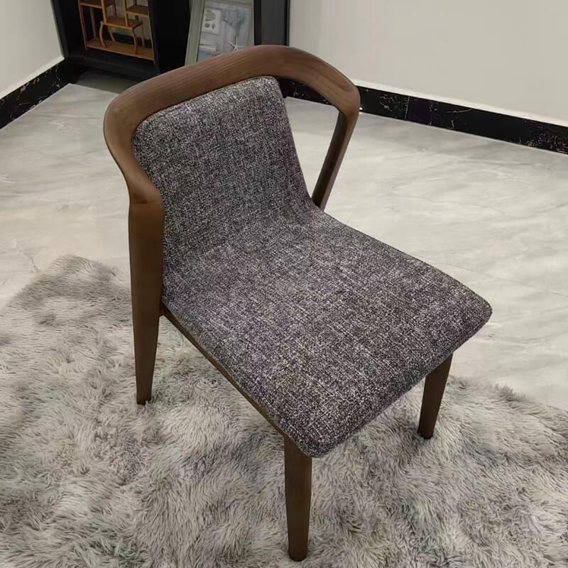 ash dining room chairs in walnut frame and fabric cushion