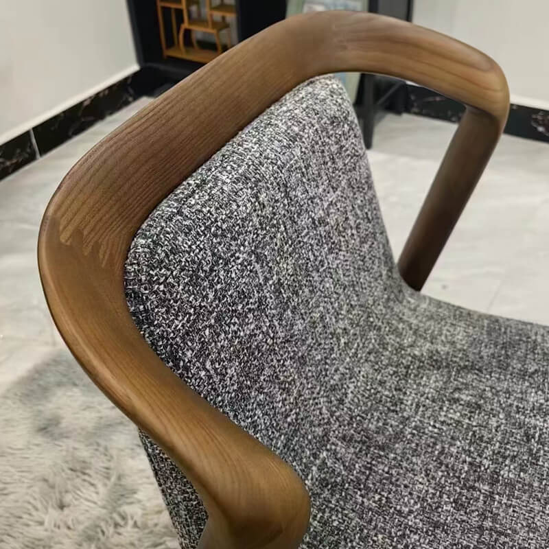 curved back design of ash dining room chair