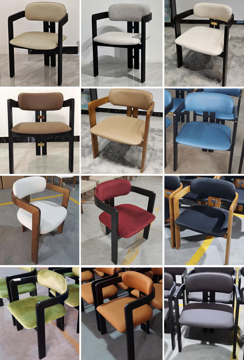 Custom made wooden and leather colors of wood restaurant chairs