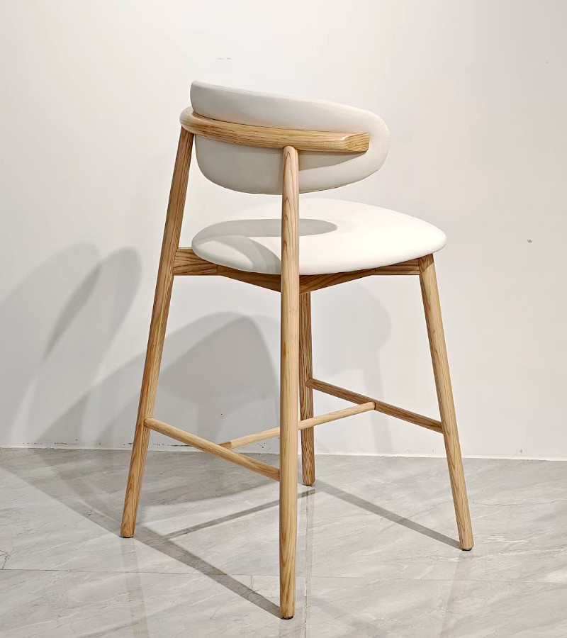White counter height stool with back