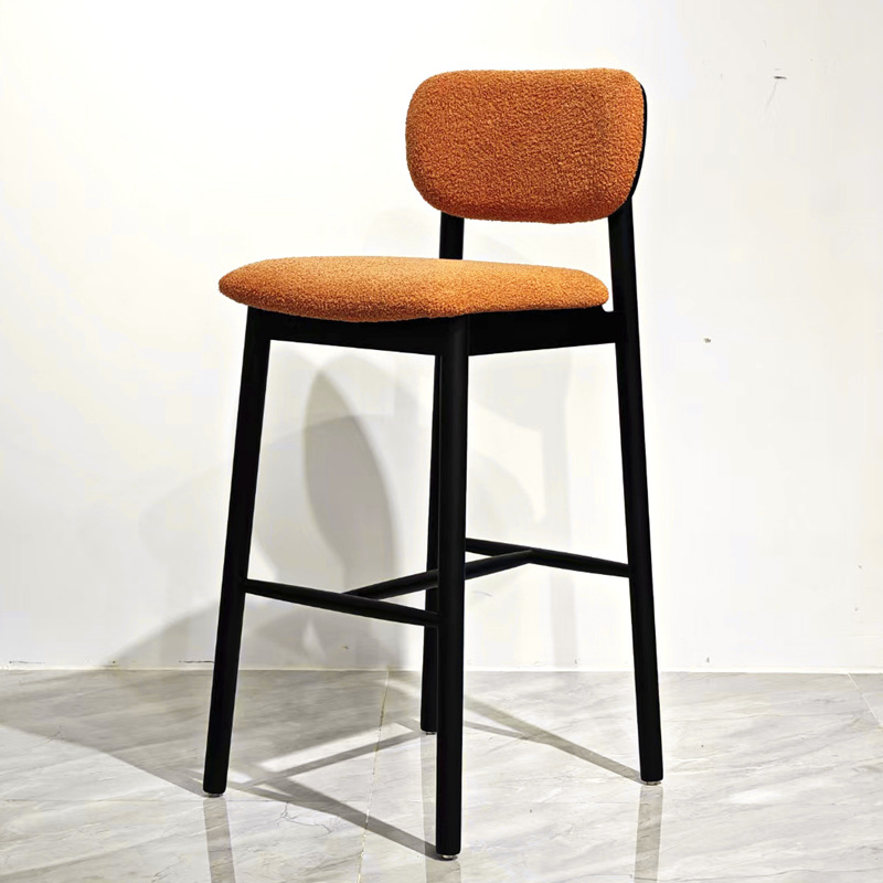 Upholstered Wood Bar Stool With Back