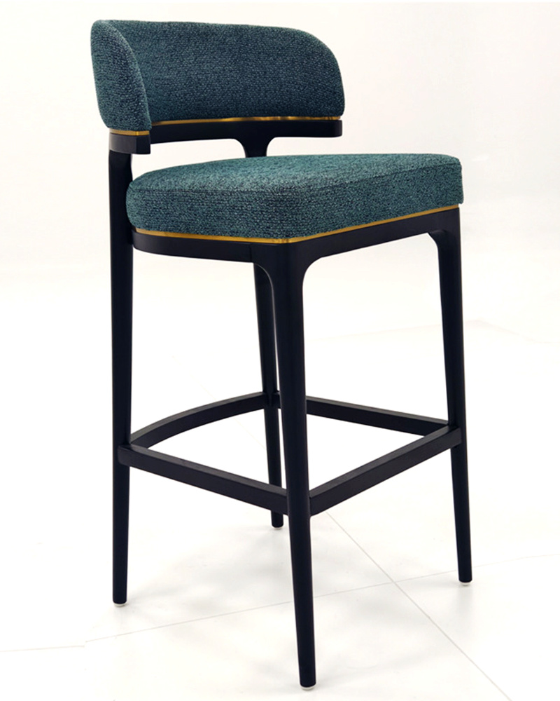 High End Commercial grade fabric gold luxury bar stool