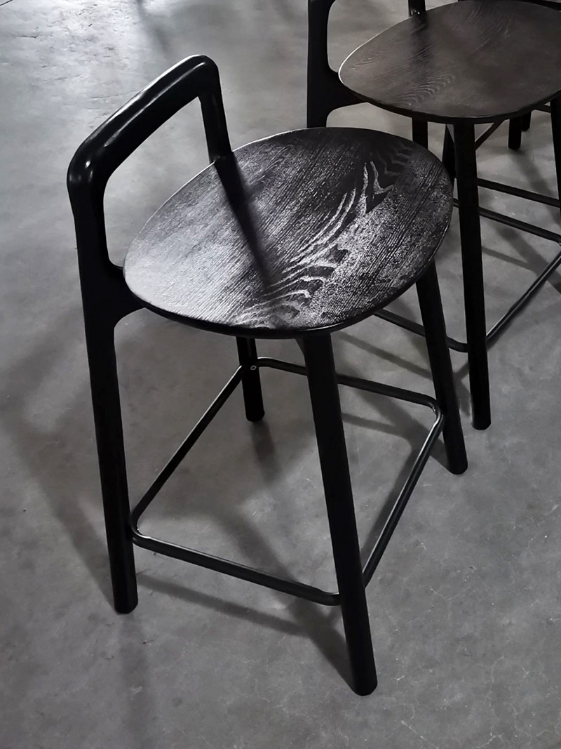 Wooden Seat Scandinavian bar chairs