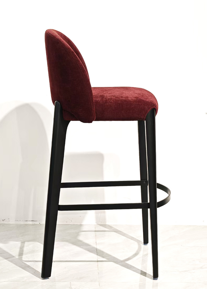 Upholstered Wood modern bar stools with backs