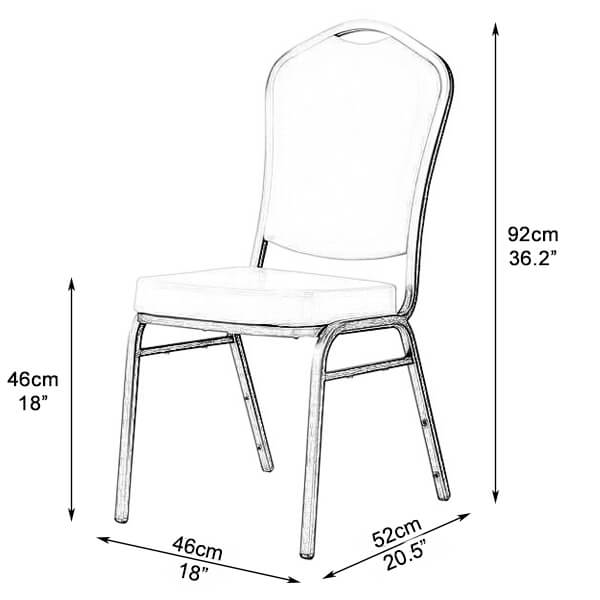 standard banquet chair dimensions
