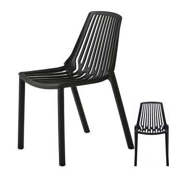 N-PP27 Hollow Back Black Plastic Chairs