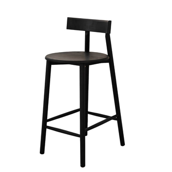 N-B2003 Scandinavian Black Solid Wood Counter Chairs