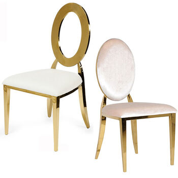 N-138 Oval Back Luxury Gold Banquet Chairs